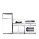 Dollhouse 3 pc White Kitchen Set