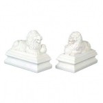 Pair of Dollhouse Lion Pedestal