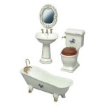 Dollhouse 4 pc Violet Bathroom Set