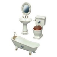 Dollhouse 4 pc Violet Bathroom Set