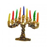 Patina Menorah &amp; Candles