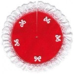 (&amp;sect;) Disc. .60&amp;cent; Off - Tree Skirt Red w/ White Bow