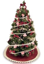 &amp;sect; Sale .60&amp;cent; Off - Dollhouse Burgundy Tree Skirt