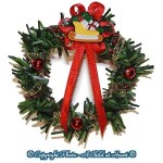 Dollhouse Wreath w/ Red &amp; Gold Ribbon