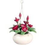 Dollhouse Hanging Red Flowers