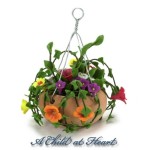 Dollhouse Hanging Mixed Colored Flowers