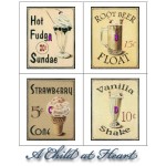 (*) Dollhouse Vintage Soda Fountain Poster- Choice of Style -