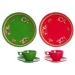 Dollhouse 6 pc Red or Green Dish Set