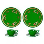 Dollhouse 6 pc Red or Green Dish Set