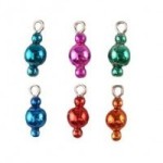 (*) Dollhouse 6 pc Triple Jewel Tone Ornaments