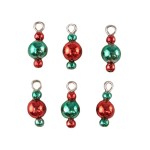 (*) Dollhouse 6 pc Triple Red &amp; Green Ornaments