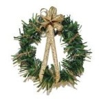 Dollhouse Wreath w/ Gold Bow
