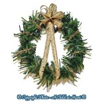 Dollhouse Wreath w/ Gold Bow