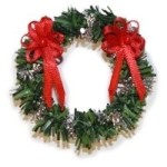 Dollhouse Wreath w/ 2 Red Bows