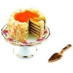 (*) Dollhouse Walnut Cream Cake Set