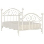 White Iron Double Bed with Mattress