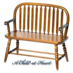 Dollhouse Colonial Windsor Bench