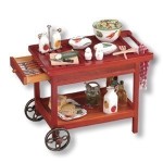 (*) Dollhouse Patio Rolling Cart