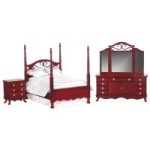 Dollhouse Mahogany &amp; Metal Bedroom