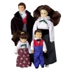 Dollhouse Brunette Victorian Doll Family