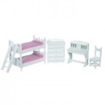 Dollhouse White Bunk Bed Bedroom Set - Pink