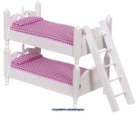 Dollhouse White Bunk Bed Bedroom Set - Pink