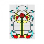 Simulated Floral Design Door Leadlight Insert