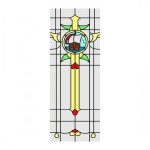 Ship Design Simulated Stain Glass Door Insert