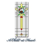 Ship Design Simulated Stain Glass Door Insert