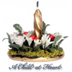 Centerpiece with Candle - Flowers