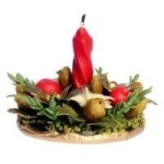 Centerpiece with Candle - Poinsettia