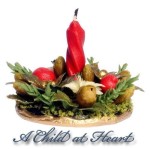 Centerpiece with Candle - Poinsettia