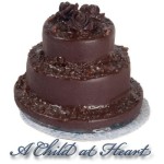 (*) Dollhouse Rose Topped Chocolate Wedding Cake