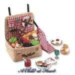 Dollhouse Filled Picnic Basket