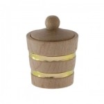 (*) Dollhouse Wooden Bucket with Lid
