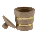 (*) Dollhouse Wooden Bucket with Lid