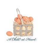 Dollhouse Filled Metal Farm Basket of Eggs