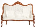 Dollhouse Victorian Living Room - White / Walnut