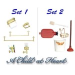 (*) Dollhouse Bathroom Accessories Set- Choice Of Styles -