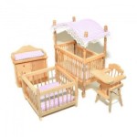 Dollhouse 5 pc Oak Canopy Nursery Set