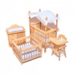 Dollhouse 5 pc Oak Canopy Nursery Set