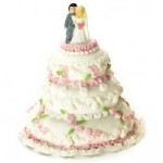 Dollhouse Wedding Cake with Bride &amp; Groom