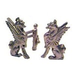 (*) Dollhouse Gold Griffins Andirons