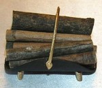 Black Dollhouse Log Basket with Logs