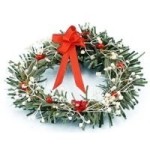 (*) Dollhouse Wreath w/ Red &amp; White