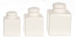 Dollhouse White or Hand-painted Square Canisters