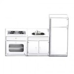 Dollhouse 3 pc White Kitchen Set
