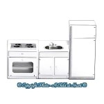 Dollhouse 3 pc White Kitchen Set