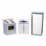 Dollhouse 3 pc White Kitchen Set