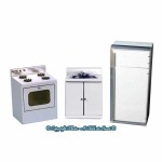Dollhouse 3 pc White Kitchen Set